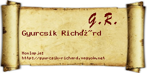 Gyurcsik Richárd névjegykártya