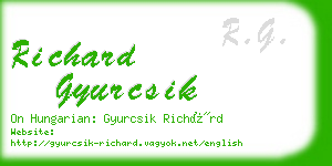 richard gyurcsik business card